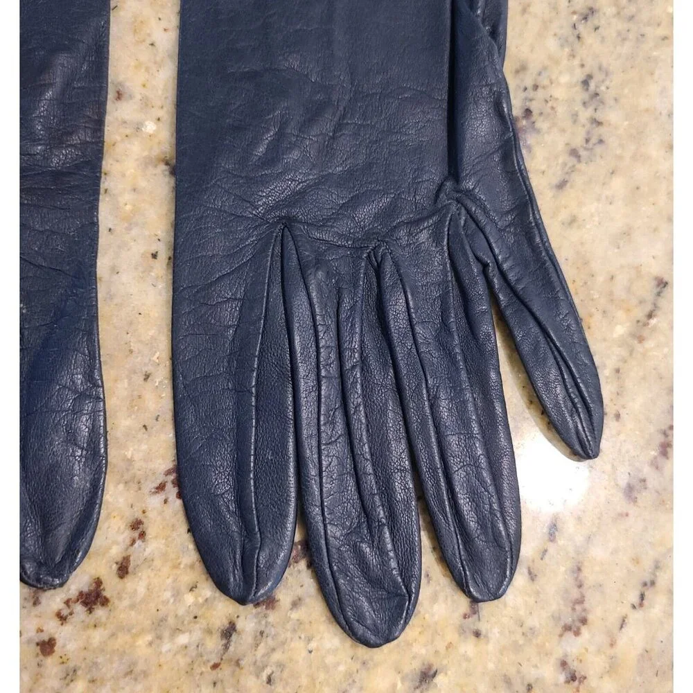 Vintage Size S Blue Leather Formal 8
